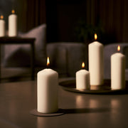 Bolsius Smooth Pillar Candles - Set of 4 - Ivory - 100x48 mm - Decorative Candles - Long Burning Time - Unscented - with Natural Plant Wax - Without Palm Oil