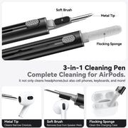 Ljusmicker for AirPods 5/4 Case (2026/2024) with Cleaner Kit,Black | Soft Silicone Protective Cover for Apple AirPods 5 Case/AirPods 4 Case with Keychain for Women Men,Supports Wireless Charging