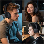Bluetooth Headphones, Hybrid Active Noise Cancelling Over Ear Headphones | 35H Playtime, HiFi Stereo Foldable wireless Headphones with Foam Ear Cups for Sports, Office, Travel