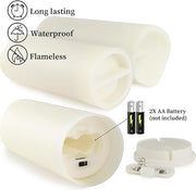 LIVEN 12 Pack Flameless Candles Battery Operated Waterproof Led Candles (D:2.2" X H:4" 5" 6" 7") Candles with 2 Remotes Contro for Wedding, Party, Birthday