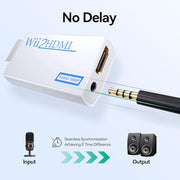 GANA Wii to HDMI Converter, 1080P Wii HDMI Adapter with 3.5mm Audio Jack | Plug and play, supports all Wii display modes, compatible with Wii/Wii U, HDTVs, monitors and projectors