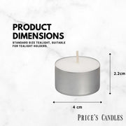Price's Candles 100 Pack Sentinel Range 8 Hour Tea Lights Unscented Long Burning Tealight Candles for Home Catering Events Relaxation and Everyday Use