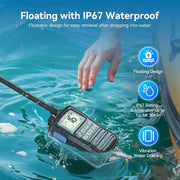 Retevis RM01 3W Marine Radio VHF IP67 Floating, Portable for Kayak (1 Pack) | Duck Hunting, NOAA Weather Alert, 88 International Channel, Vibration Drainage, Dual Color Screen, Tri-Watch, 5 AAA Batteries