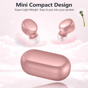 MOZOTER Mini Wireless Earbuds Bluetooth 5.3 in Ear Headphones Headsets | Light Weight,60Hrs Playtime Ear Buds with Charging Case,Smart Touch Control,Premium Sound with Deep Bass for Sport-Pink