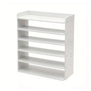 Neo White 6 Tier Wooden Shoe Rack Space-Saving Cabinet Organiser Shelving Storage Shelf for Entryway Hallway Closet Bedroom