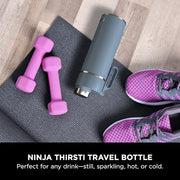 Ninja Thirsti Water Bottle and Flask 700 ML, Blue, with Leak-Proof Lid | Designed For Carbonated, Hot & Cold Drinks, Ideal For Travel & Sports, Triple Insulated, Stainless Steel Bottle, DW2401EUUKBL
