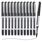 EYEYE Black Rollerball Pens 12 Pack, 0.7mm Medium Point Roller Ball Pen Quick Dry, Liquid Ink Pens Fine Point Smooth Writing Pens for Journaling, Note Taking, School, Office Supplies