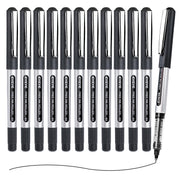 EYEYE Black Rollerball Pens 12 Pack, 0.7mm Medium Point Roller Ball Pen Quick Dry, Liquid Ink Pens Fine Point Smooth Writing Pens for Journaling, Note Taking, School, Office Supplies