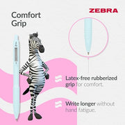 Zebra Pen Z-GRIP Smooth Ballpoint Pens Black Ink 5pk - Pastel Barrel 1mm Medium Point Retractable Ink Pens with Clip - Smooth Writing Pens with Low Viscosity Ink, Comfort Grip - 5 Pens Multipack
