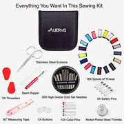 AUERVO Travel Mini Sewing Kit, Over 70 Premium Supplies, Filled with Needles, Scissors, Thimble, Thread, Tape Measure