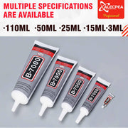 ALECPEA B-7000 Rhinestone Glue, Clear Craft Adhesive, 2 x 15 ml | Precision-tip clear glue for jewellery making, fabric, shoes, flatback gems, DIY crafts and phone screen repairs