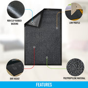 Circle of trust Hallway Runner Rug Grey 60x120cm Non Slip, Heavy Duty Carpet Runner, Rubber Backed Floor Mat, Dirt Trapper Washable Rug for Hallway Kitchen Bedroom Laundry Office