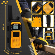 Retevis RB48 FRS Walkie Talkies Long Range,Mil-Standards 810H Two Way Radio | Rugged&IP67 Waterproof & Floating, Emergency Radio, Heavy-Duty,Dual PTT,Vibration Alert,NOAA,Rechargeable,20hr Battery,2 Pack