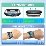 Misxi 2-Pack Waterproof Case for 44mm Apple Watch SE3/SE2/SE/Series 6/5/4 | Cover with 9H Tempered Glass Screen Protector for SE 3/SE 2/SE/Series6/5/4, Anti-Scratch, Matte Black