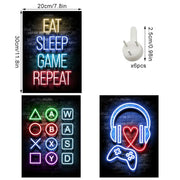 KiKiHong 3 Pcs Gaming Poster Framed,Gaming Room Decor Wall Art 20 x 30 cm | Gaming Wall Art for Bedroom for Boys Perfect for Teen Boys Room Playroom Bedroom Decor