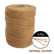 ANSIO Natural Jute Twine, 101 m / 333 ft – 2 mm 3-ply - Pack of 1 | Rustic Brown Garden Twine String for Crafts, Floristry, Gift Wrapping & Plant Tying
