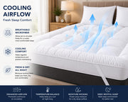 GMTEXTILE Thick Single Mattress Topper 5cm, Microfiber Single Bed Topper Single Bed Mattress Toppers Best Anti Allergenic (Single 90 X 190cm)