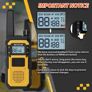 Retevis RB48 FRS Walkie Talkies Long Range,Mil-Standards 810H Two Way Radio | Rugged&IP67 Waterproof & Floating, Emergency Radio, Heavy-Duty,Dual PTT,Vibration Alert,NOAA,Rechargeable,20hr Battery,2 Pack