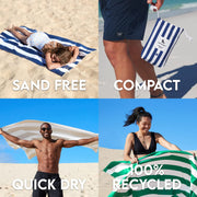 Dock & Bay Beach Towel - Quick Dry, Sand Free - Compact, Lightweight - 100% Recycled - Includes Bag - Cabana - Cayman Khaki - Extra Large (200x90cm, 78x35")