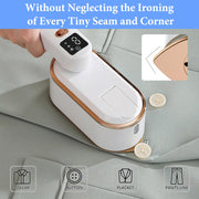 Steam Iron Travel Steamer with LCD Screen, 10S Fast Heat-up 2000W Steamer Clothing with 180° Rotatable Handle, Portable Handheld Clothes Steamer, 3 Steam Levels for Travel, Home, Office (White)