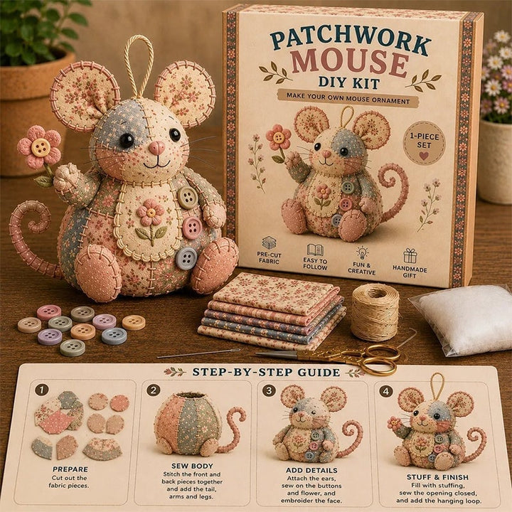 Charming Patchwork Mouse DIY Kit