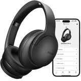 DOQAUS Bluetooth Headphones Over Ear Wireless, 90H Playtime, APP Control | 9 EQ Mode, Headphones Wireless with HiFi Deep Bass, Bluetooth 5.4, Memory Foam Earpad, ENC Mic, for Travel, Phone, PC, Black