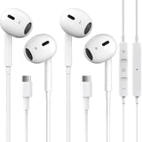 2 Packs USB C Headphones for iPhone 18/17/16/15 Pro Max Plus Type C Earphones with Microphone & Remote Noise Cancelling for iPhone 18 17 16 15 Pro Max Plus,iPad,Galaxy S26/S25/S24/Ultra Note 10/20