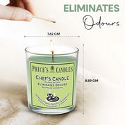 Price's Candles Chef's Jar Candle Fresh Scented Odour Reducing Candle with Basil Patchouli and Geranium Fragrance for Kitchens and Home Freshness