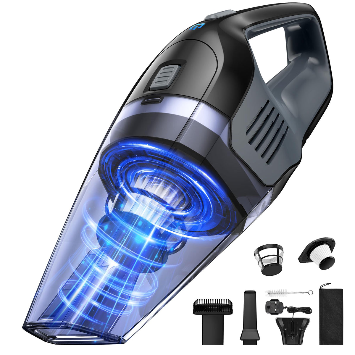 Portutif Handheld Vacuum Cleaner, 8Kpa Strong Suction Car Vacuum Cleaner | Hand Held Vacuum Cordless，Portable 30-Min Run Time，400ML Dust Cup，78Db， Lightweight for Car，Carpet Stairs，Pet Hair