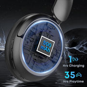 Bluetooth Headphones, Hybrid Active Noise Cancelling Over Ear Headphones | 35H Playtime, HiFi Stereo Foldable wireless Headphones with Foam Ear Cups for Sports, Office, Travel