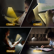 Gritin 9 LED Rechargeable Book Light for Reading in Bed-Stepless Dimming | Eye Caring 3 Color Temperatures, Long Battery Life, Flexible Lightweight Clip On Book Reading Light for Studying