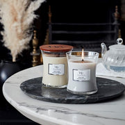 WoodWick Scented Candle with Crackling Wick | Vanilla Bean Mini Hourglass Candle | Up to 20 Hours Burn Time | Perfect Gifts for Women, 85g