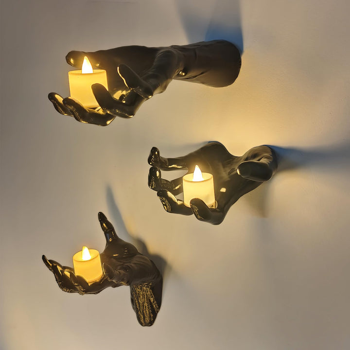 DAZONGE Halloween Decor 3Set Creepy Hands with Candles Halloween Wall Decor | Spooky Halloween Decorations Indoor Outdoor, Life-Sized Horror Hands