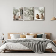 Alptiny Set of 3 Wild Animal and Leopard Print Canvas Wall Art - Tropical Hibiscus Flower Art for Living Room, Bedroom, and Hallway, Modern Wild Wall Decor