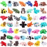 Celltestria 50Pcs Mini 3D Printed Animals Articulated Fidget Toys for Kids | Little Movable Joints 3D Printed Figurines for Gifts Party Favors Goodie Bags Exchange Classroom Prize