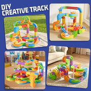 88 pcs KlickRail Electric Train Set Race Track for 3 4 5 6 7 8 Years Old | Building Toy Train Track Gravity-Defying 3D Embedded Layouts & Motorized Car, STEM Gift(Deluxe Set(88 piece)