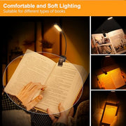 Gritin 16 LED Reading Light, Book Light - Eye Caring 3 Color Temperatures | Stepless Dimming Brightness, Power Indicator, Long-Lasting Rechargeable, Lightweight Flexible Clip on Lamp for Book Lovers
