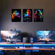 KiKiHong Gaming Framed Wall Art Set of 3,Gaming Wall Decorations | Gamer Framed Canvas for Boys Room,Game Room & Bedroom Decor 12x16 Inch(30x40cm)