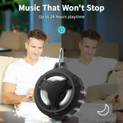 EBODA Bluetooth Shower Waterproof Speaker Portable Gifts for Kayak Teens | IP67 Small Mini Speakers with LED Light, Floating, 2000mAh, True Wireless Stereo for Hiking, Beach, Stuff for Boys Men-Black