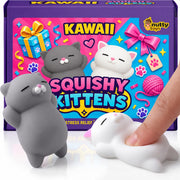Nutty Toys Squishy Cat Set - 2" Soft Silicone Kawaii Kitties, Top Stress Relief Toy 2026 Unique Gifts for Teens Kids Women Men Adults Best Teenage Girls Teen Boy Tween Christmas Stocking Stuffers Idea