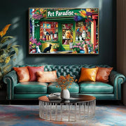 MINIWAN Puzzles for Adults 500 Pieces, Pet Paradise Jigsaw Puzzle | Pet Shop Cat Dog Puzzle with Unique Shaped Pieces, Letters on Back, Reference Poster, 23x15 Inch Wall Decor
