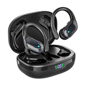 HAOYUYAN Wireless Earbuds, Sports Bluetooth Headphones, 80Hrs Playtime Ear Buds with LED Power Display, Noise Canceling Headset, IPX7 Waterproof Earphones for Workout/Running（Black）