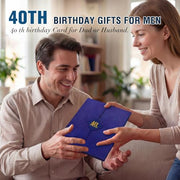 back in 1986 40th Birthday Gifts for Men, Blue Tri-Fold Card Poster | 1986 birthday poster, 40th birthday card for him, self-standing table decoration