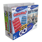 Hasbro Grab and Go! Bundle (4 Pack) | Kids Travel Board Games, Battleship, Connect 4, Guess Who?, Hungry Hungry Hippos Games, 2 Players, Gifts for Kids, Ages 7+