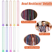 100PCS Bead Necklace, Breast Cancer Awareness Beaded Necklaces Stuff, 33" Mardi Gras Beads Necklace Costume, Festival Parade Throw Accessories for Wedding Birthday Gender Reveal Party Events Supplies