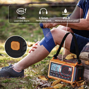 NOAA Weather Alert Radio, 5000mAh Solar Hand Crank Emergency Radio | FM AM Shortwave, Battery Operated Radio with Digital LCD, Cellphone Charger, Flashlight, Reading Lamp, SOS, Headphone Jack