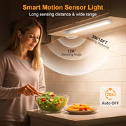 Gritin Under Cabinet Kitchen Lights Rechargeable 2 Pack-3 Color Temps | 5 Level Brightness, Super Bright,4 Modes,Motion Sensor,Long Lasting-Easy Installation Strong Magnetic Under Closet Light-26CM