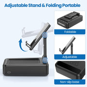 JTEMAN Cell Phone Stand with Bluetooth Speaker,Birthday Gifts for Men Women | Big Sound & Clear Audio,Cool Tech Gadget Wireless Speaker, Unique Ideal Gifts, Foldable Adjustable Phone Stand for Desk