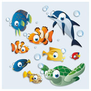 Cartoon Fish Vinyl Stickers, Cover Marks, Tropical Bathroom Wall Decals | Opaque Finish, No White Edges, Waterproof, Colourful Design for Home, Child Friendly, Walls, Cars, Kids Toybox, Nursery