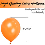 Orange Balloons 10 Pack, Large 12 Inch Thick Latex Biodegradable Helium Party Balloons for Birthday, Wedding, Baby Shower, Valentine's Day Events Decoration for Balloon Arch Garland